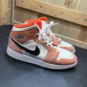 6.5Y Nike Air Jordan 1 Mid SE Team Orange & Sail Basketball Shoes DV1336-800
